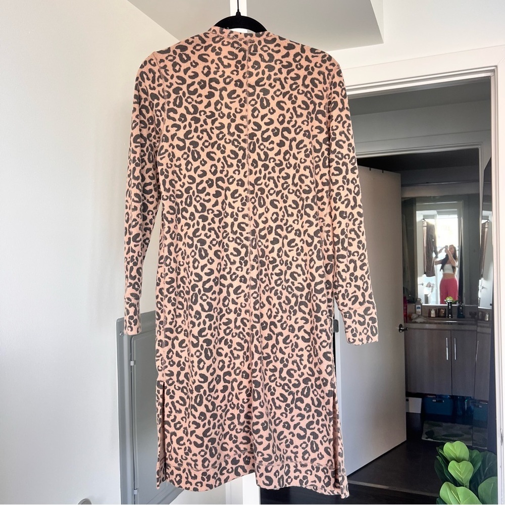 Abercrombie & Fitch Soft A&F Cozy Leopard Print Long Line Open Front Cardigan-XS - Picture 7 of 8